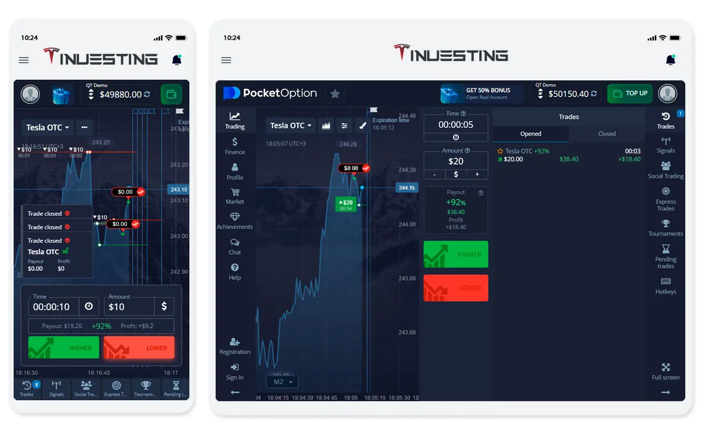 Mobile Trading Interface